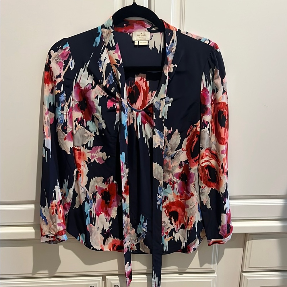 Kate Soade Floral blouse with necktie - Picture 4 of 9